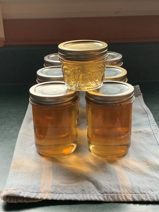 20210620 Lilac jelly batch 1 Batch of lilac jelly
