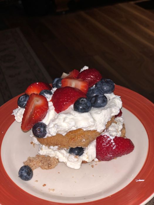 20210622 Lilac strawberry shortcake with lilac sugar strawberry blueberry shortcake on lilac scones