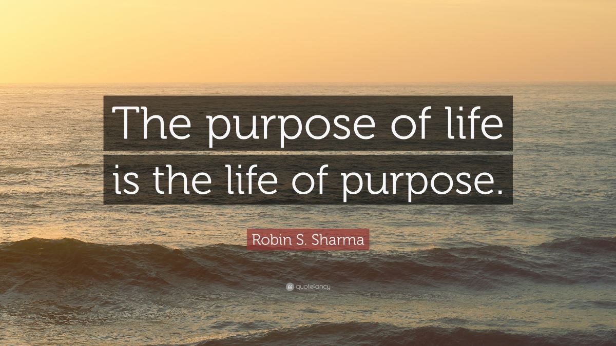 the purpose of life is a life of purpose