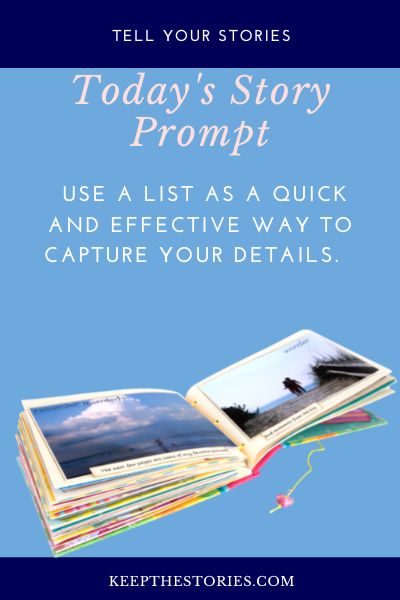 Use a list as a quik and effective way to capture your details.